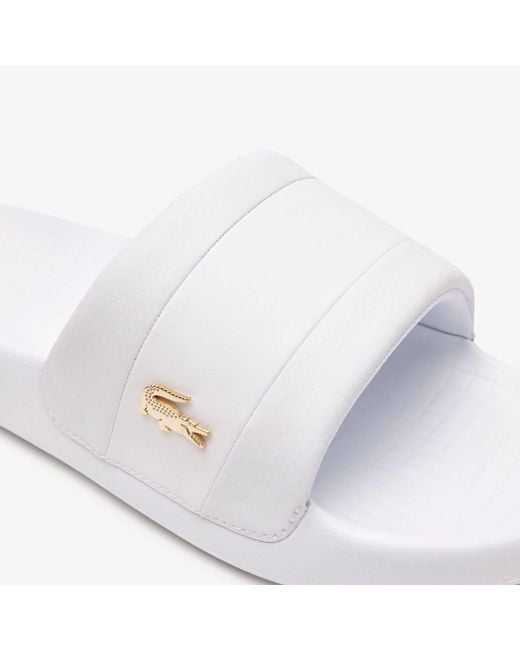 Lacoste White Serve Metal Slides for men