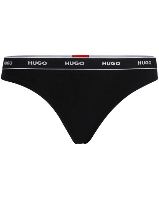 HUGO Black Regular Rise Thong