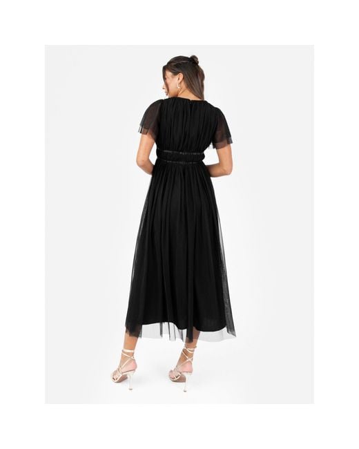 Anaya with love Black Recycled Ribbon Detail Midi Dress