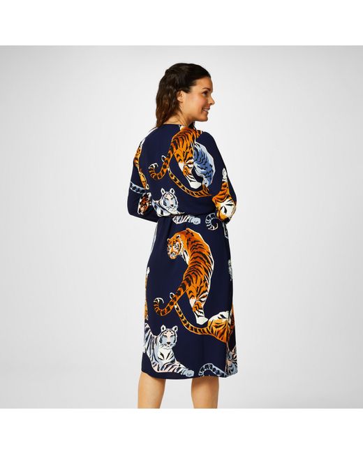 Biba Blue Kimono Wrap Dress