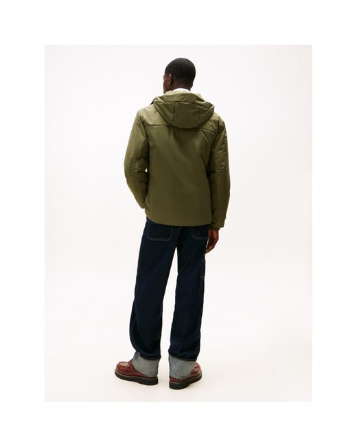 Tommy Hilfiger Green Padded Hood Windbreaker for men