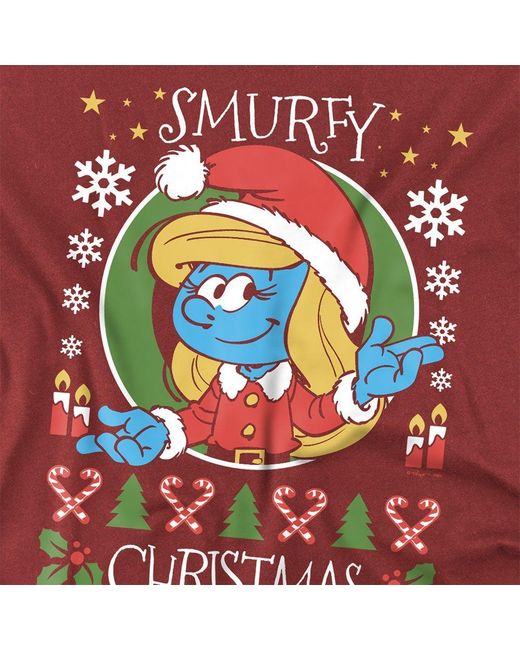 Other Red Smurfs Smurfy Christmas With Smurfette T Shirt Ca