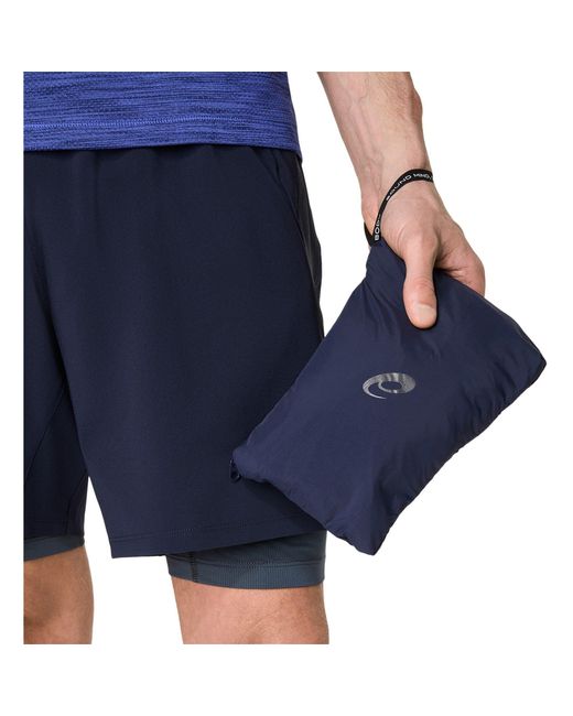 Asics Blue Road Packable Jacket Running for men