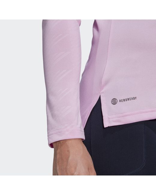Adidas Purple Terrex Multi Half-Zip Long-Sleeve Top