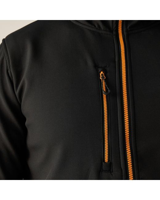 Regatta Black Navigate 2 Layer Hooded Softshell Jacket for men