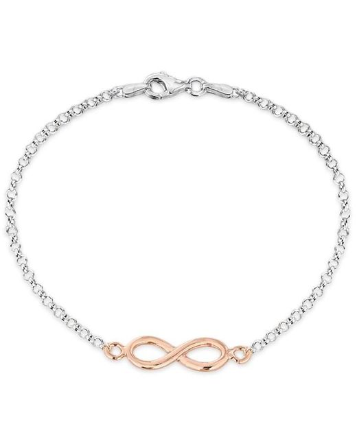 Be You Metallic Sterling Rose Plated Infinity Bracelet