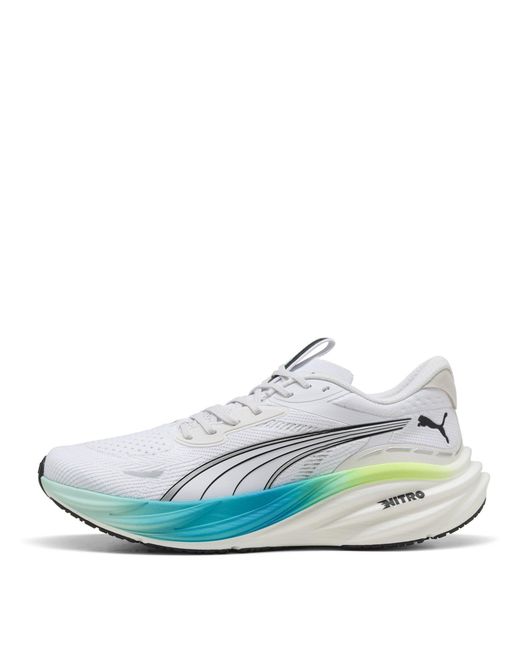 PUMA White Magnify Nitro 3 Everyday Neutral Road Running Shoes for men