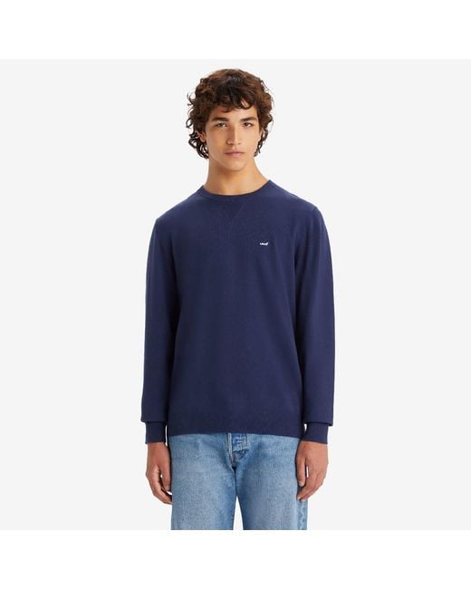 Levi's Blue Lightweight Hm Sweater Mid Ton for men