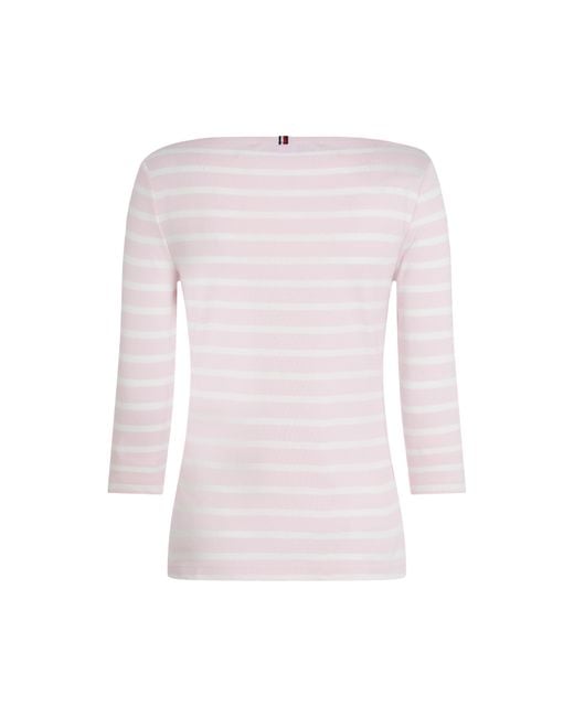 Tommy Hilfiger Pink Cody Slim Boat Neck Long-Sleeve T-Shirt
