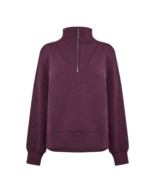 Varley Purple Hawley Half Zip Sweatshirt