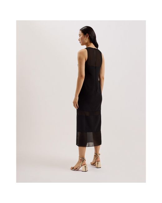 Ted Baker Black Short Sleeve Midi Dress