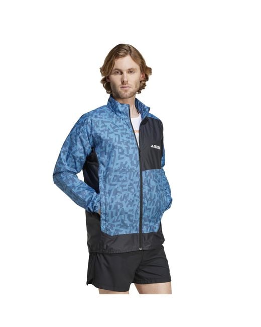 Adidas Blue Trail Wind Wind-Resistant Performance Running Jacket for men