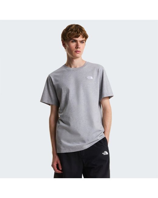 The North Face Gray Regular Fit Simple Dome T-Shirt for men