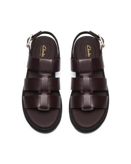 Clarks Black Flat Sandals