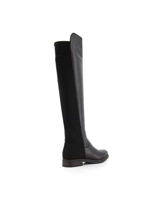 Dune Black Tropic Flat Knee High Boots