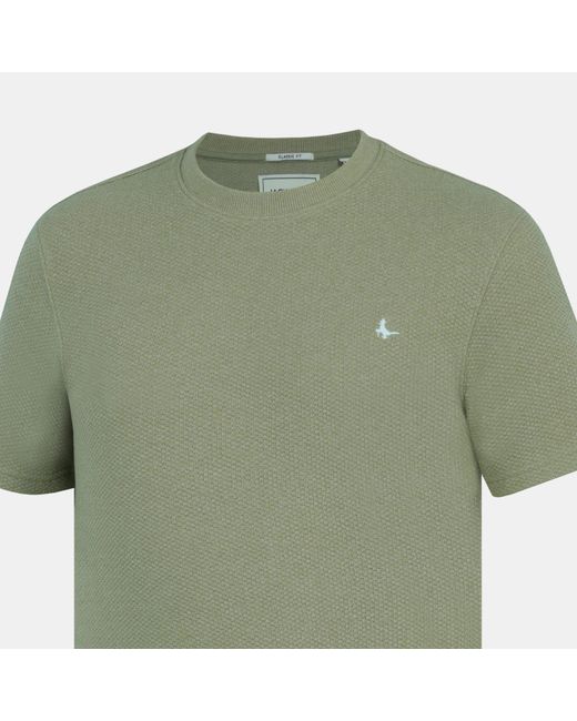 Jack Wills Green Jw Bubble Texture Cotton Short Sleeve Crew Neck Oversized T-Shirt for men