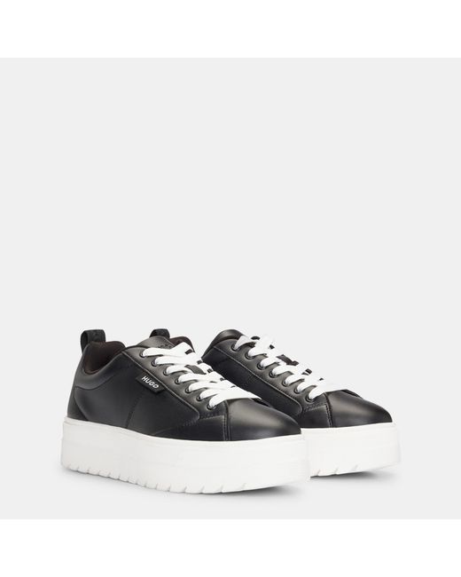 HUGO Black Lyssa Tenn Platform Trainers