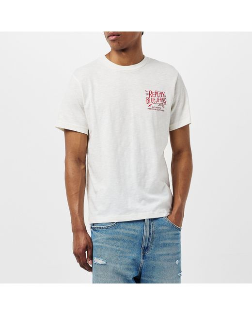 Replay White Back Jeans T-Shirt for men