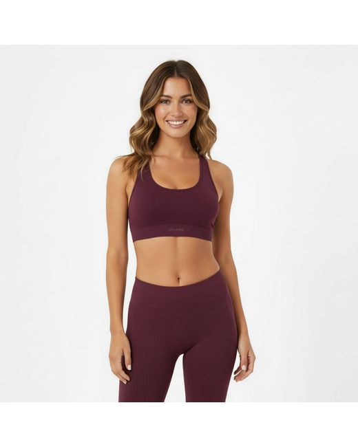 Usa Pro Purple Up Seamless Crop Sports Bra
