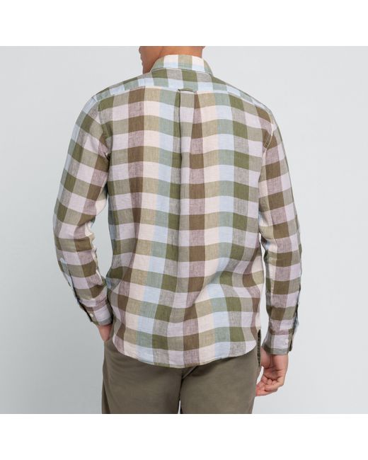 Eden Park Gray Checked Linen Shirt for men