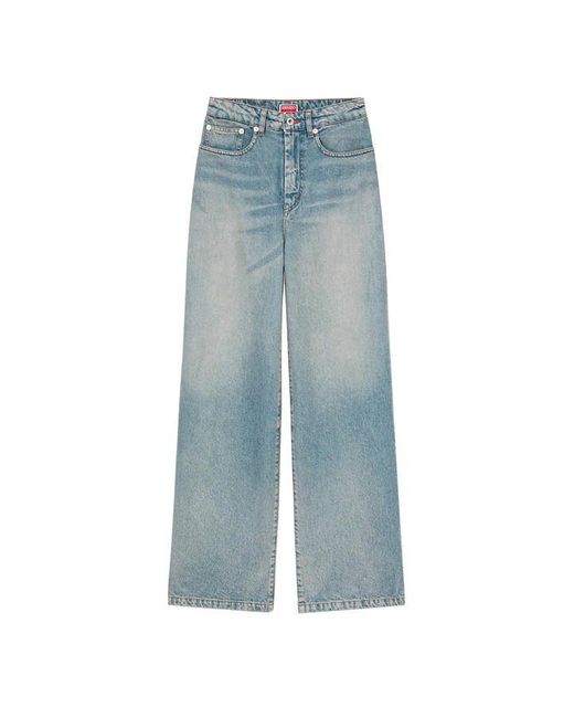KENZO Blue Ayame Bleached Jeans