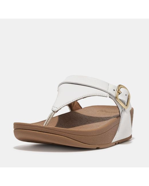 Fitflop Brown Lulu Adjustable Leather Toe-Post Sandals