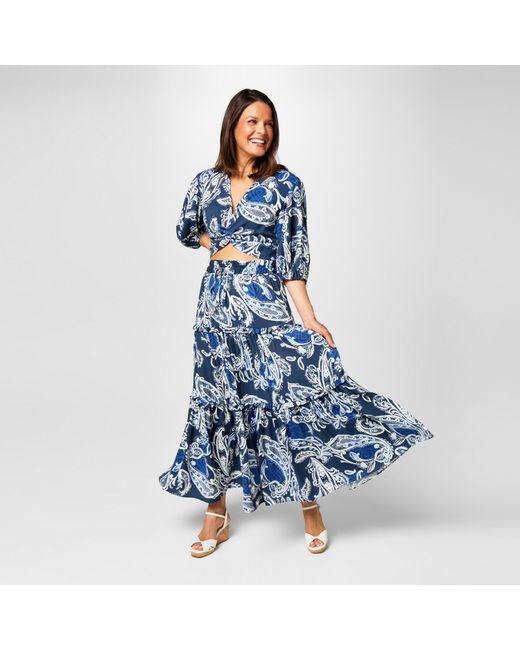 Biba Blue Cropped Blouse