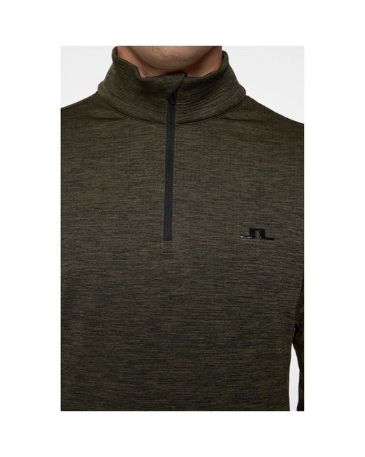 J.Lindeberg Green Destry Quarter Zip Pullover for men