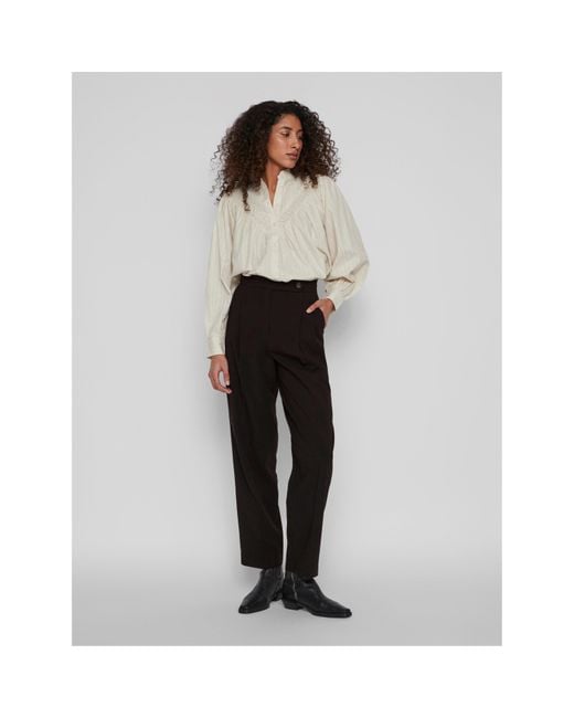 Vila Black Pleat Cigarette Trouser