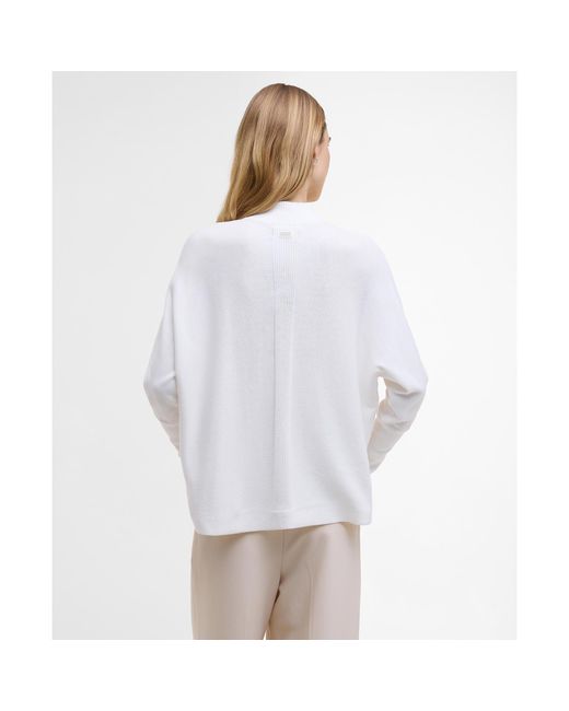 Barbour White Lola Knit Jumper