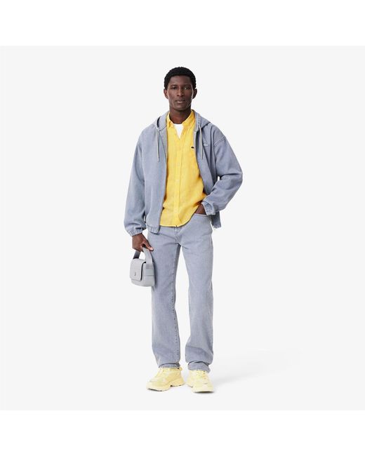Lacoste Yellow Regular-Fit Linen Shirt for men