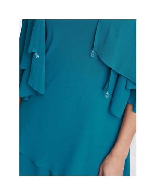 Gina Bacconi Blue Lola Jacket And Asymmetric Tiered Dress