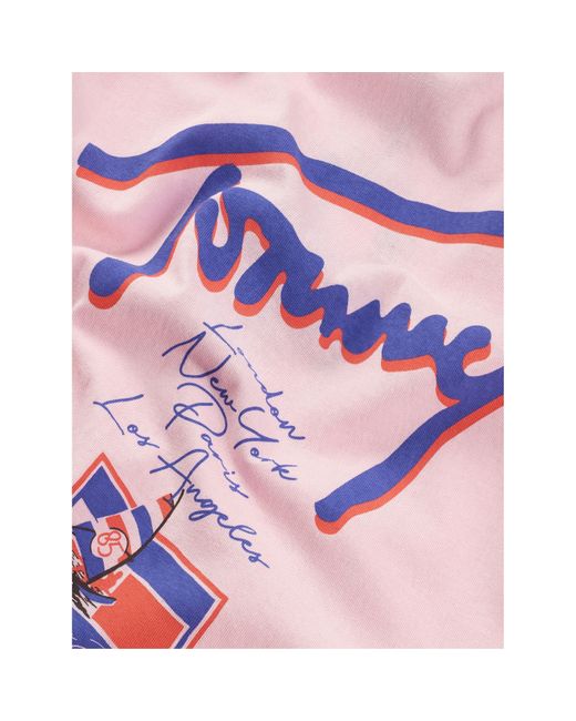 Tommy Hilfiger Pink Faded Graphic T-Shirt for men
