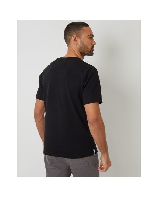 Threadbare Black Regular Fit Roseburn T-Shirt for men