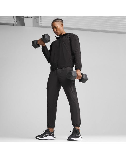PUMA Black Flex Woven Tracksuit Top for men