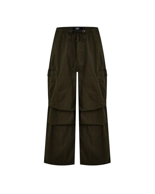 Jaded London Green Parachute Cargo Pants