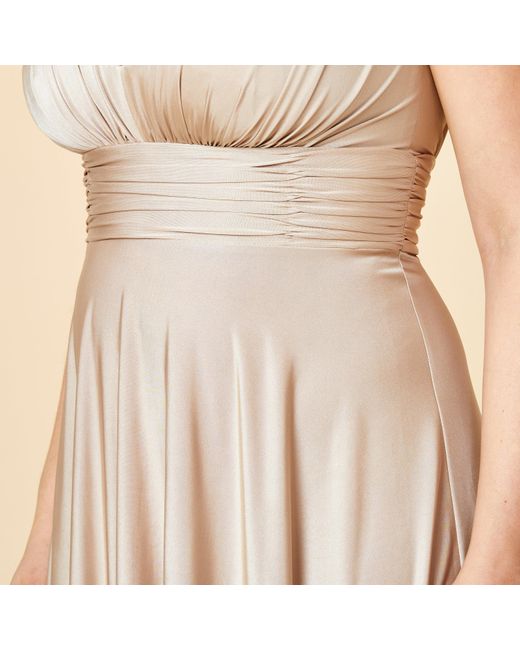 Biba Natural Bridesmaid Deep V Maxi Dress