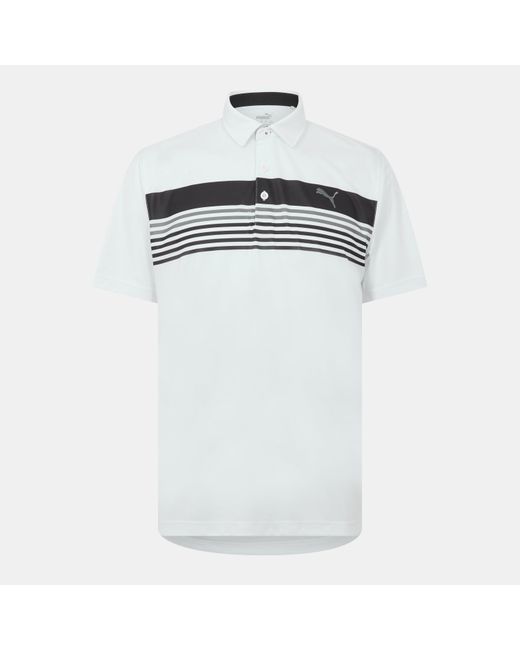 PUMA White Short-Sleeve Performance Polo Shirt for men