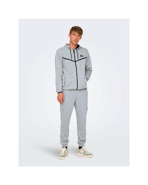 ONLY Blue Zip Hoodie for men