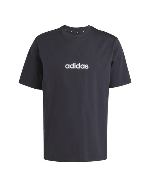 Adidas Black Essentials Single Jersey Logo T-Shirt for men