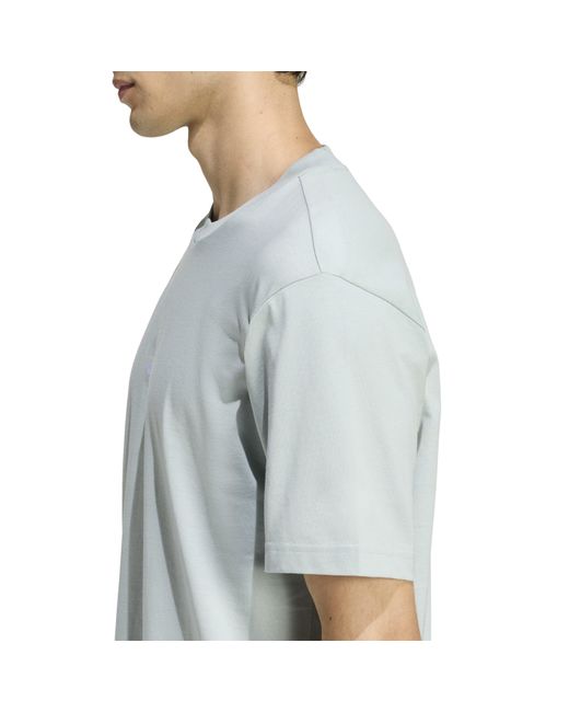 Adidas Blue Essentials Single Jersey Logo T-Shirt for men