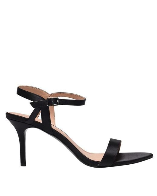 Linea Black Strap Mid Heeled Sandals