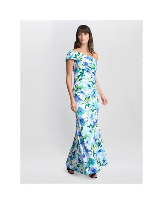 Gina Bacconi Blue Josie Printed Maxi Dress