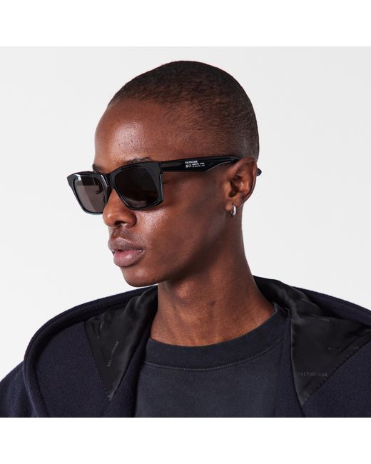 Balenciaga Metallic Rectangle Sunglasses for men