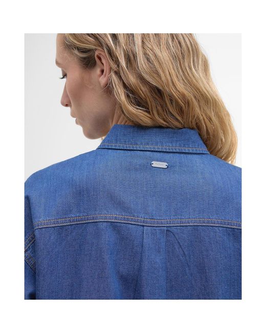 Barbour Blue Woodrow Long Sleeve Tailored Fit Denim Shirt