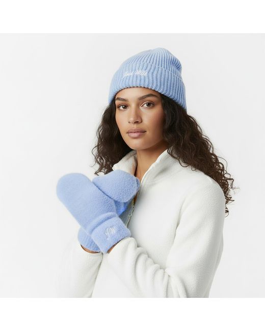 Jack Wills Blue Hat And Glove Set