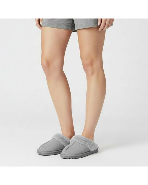 Jack Wills Gray Mule Slippers Ladies
