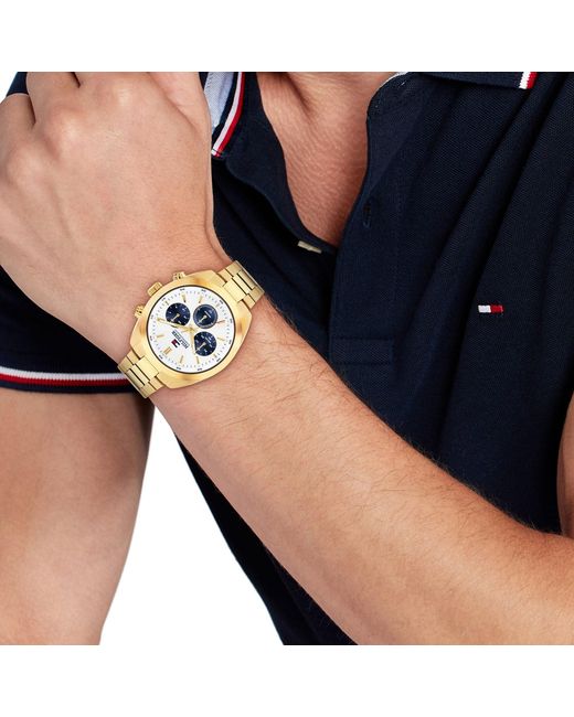 Tommy Hilfiger Metallic Hudson Stainless Steel Chronograph Analogue Quartz Watch for men
