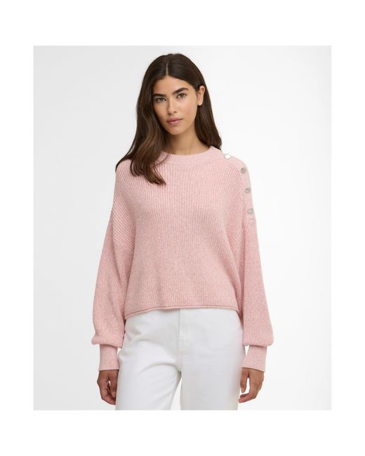 Barbour Pink Alexis Crew-Neck Jumper
