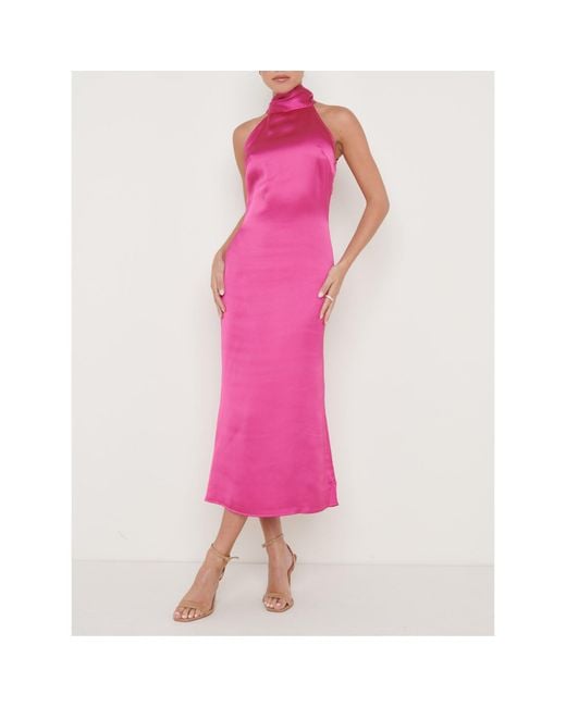 Pretty Lavish Pink Tie Detail Slinky Dress